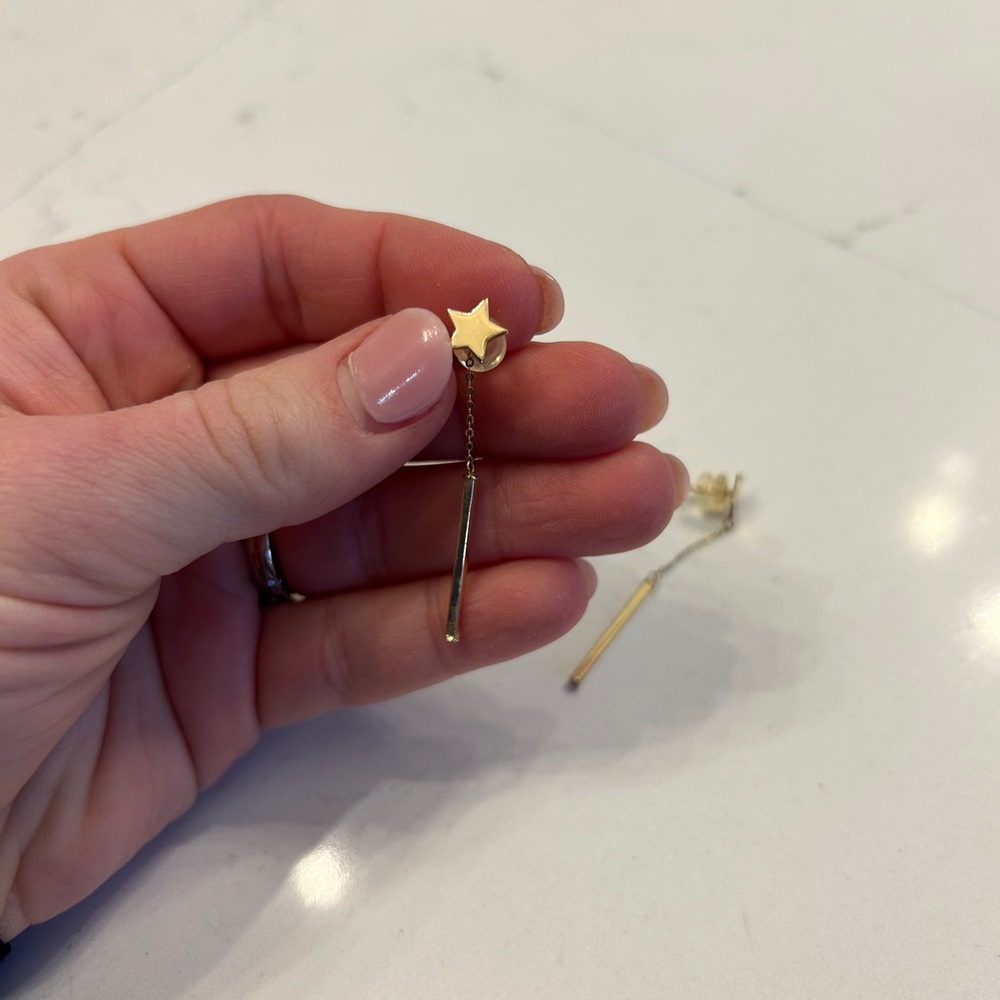 14k solid gold Bony Levy star stud earrings